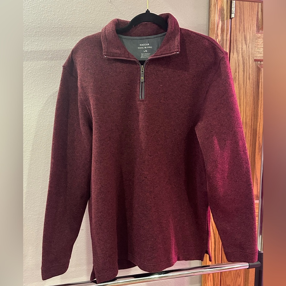 Haggar Cool 18 Pro Men's Quarter Zip Pullover Sweater Fleece